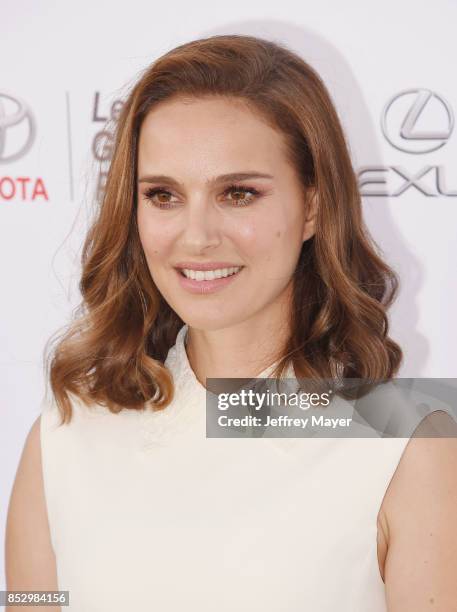 Actress Natalie Portman arrives at the 27th Annual EMA Awards at Barker Hangar on September 23, 2017 in Santa Monica, California.