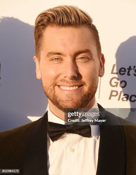 Singer-actor Lance Bass arrives at the 27th Annual EMA Awards at Barker Hangar on September 23, 2017 in Santa Monica, California.