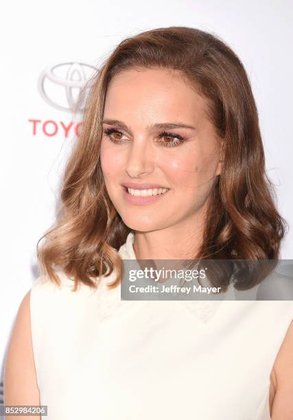 Actress Natalie Portman arrives at the 27th Annual EMA Awards at Barker Hangar on September 23, 2017 in Santa Monica, California.