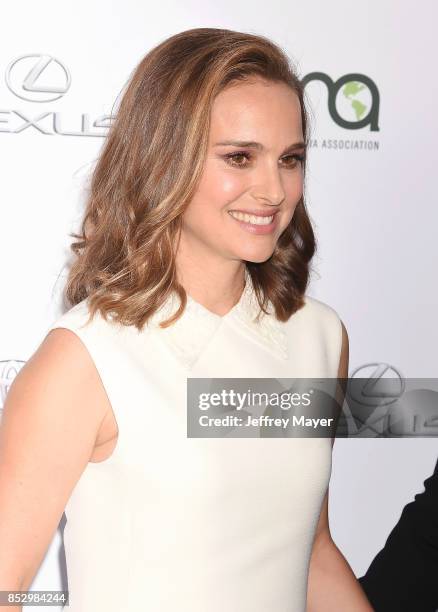 Actress Natalie Portman arrives at the 27th Annual EMA Awards at Barker Hangar on September 23, 2017 in Santa Monica, California.