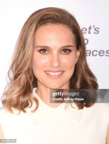 Actress Natalie Portman arrives at the 27th Annual EMA Awards at Barker Hangar on September 23, 2017 in Santa Monica, California.