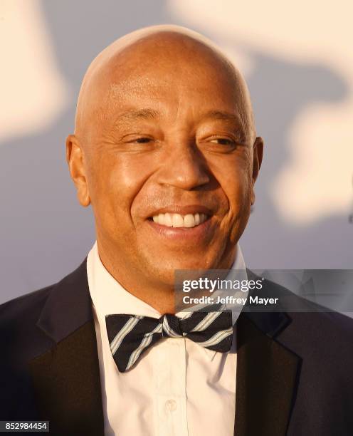 Entrepreneur-producer Russell Simmons arrives at the 27th Annual EMA Awards at Barker Hangar on September 23, 2017 in Santa Monica, California.