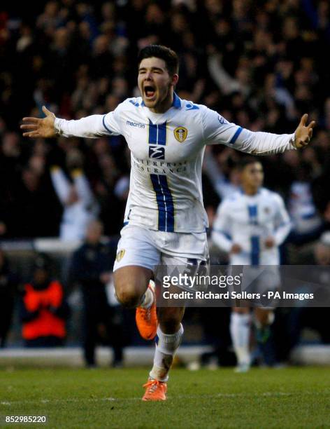 Leeds United's Alex Mowatt celebrates his goal and Leeds United's 5th during the Sky Bet Championship match at Elland Road, Leeds.