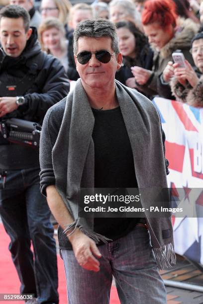 Britain's Got Talent judge Simon Cowell arrives for auditions at the ICC in Birmingham.