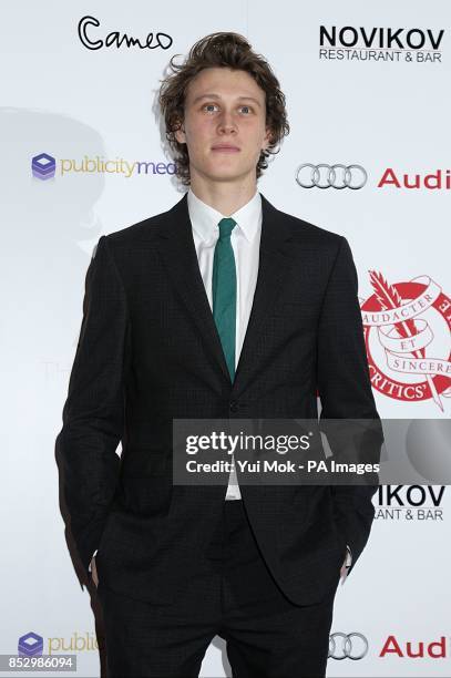 George Mackay arriving for the 2014 London Critics' Circle Awards, at the May Fair Hotel, Stratton Street, London.