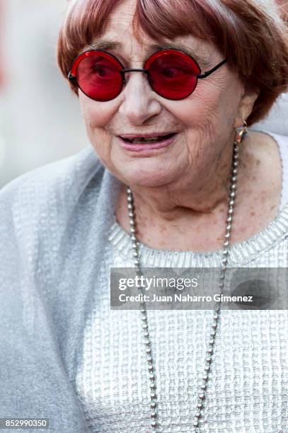 Agnes Varda receives Donostia Award during 65th San Sebastian Film Festival on September 24, 2017 in San Sebastian, Spain.