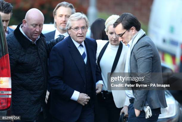 Coronation Street actor William Roache arrives at Preston Crown Court, with daughter Verity and her partner Paddy , where he denies two counts of...