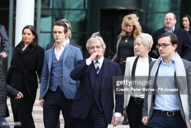 Coronation Street actor William Roache outside Preston Crown Court, with Rosalind Bennett and her husband Linus Roache , James Roache, William...