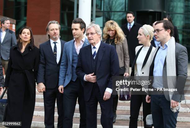 Coronation Street actor William Roache outside Preston Crown Court, with Rosalind Bennett and her husband Linus Roache, James Roache, William Roache,...