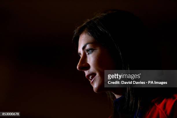 Great Britain's Eve Muirhead during press conference during the 2014 Sochi Olympic Games in Krasnaya Polyana, Russia.