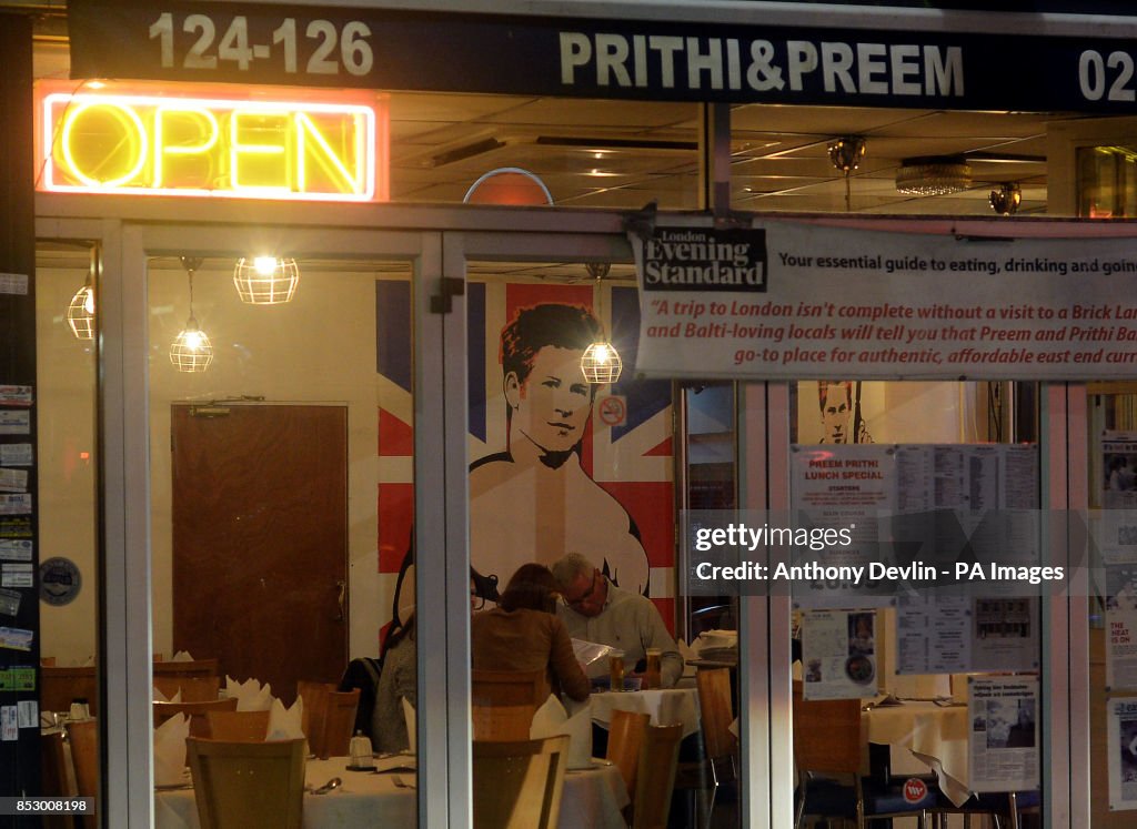 Brick Lane restaurants - London - stock