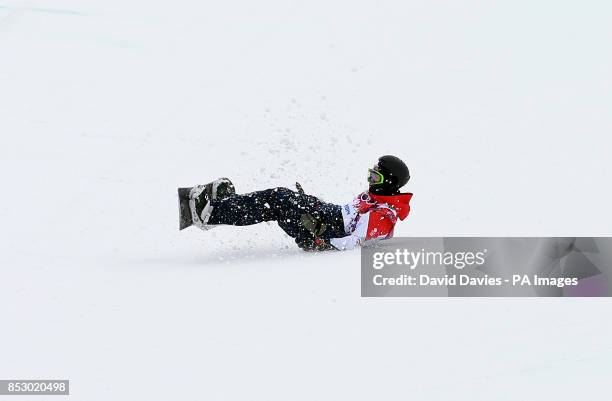 Great Britain's Ben Kilner during the Men's Halfpipe during the 2014 Sochi Olympic Games in Sochi, Russia.