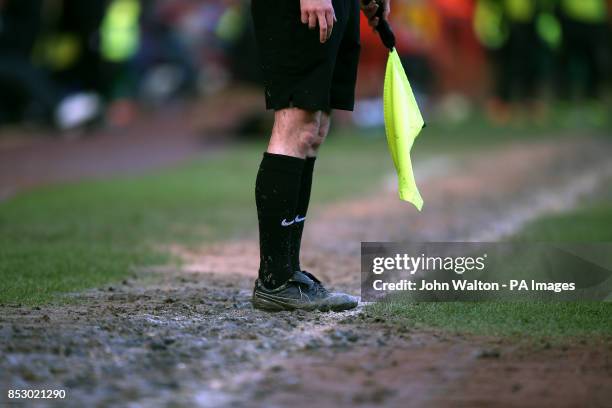 Detail of the pitch at the Valley