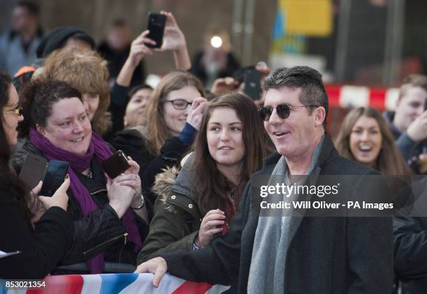 Britain's Got Talent judge Simon Cowell arrives for auditions at the Hammersmith Apollo in west London.