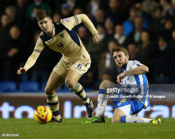 Leed United's Luke Murphy spins away from Brighton's Dale Stephens during the Sky Bet Championship at The AMEX Stadium, Brighton.