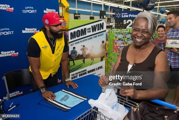 American football player Michael Griffin signs autographs and meets with customers at Walmart on September 23, 2017 in Hopkinsville, Kentucky.