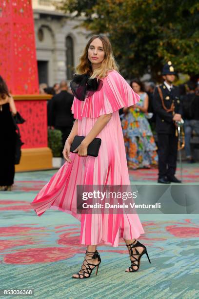 Candela Novembre attends the Green Carpet Fashion Awards Italia 2017 during Milan Fashion Week Spring/Summer 2018 on September 24, 2017 in Milan,...