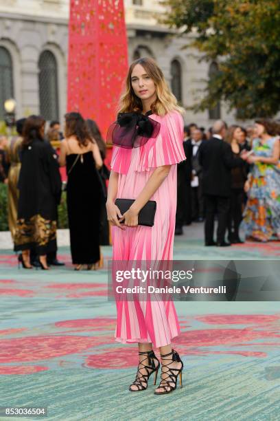 Candela Novembre attends the Green Carpet Fashion Awards Italia 2017 during Milan Fashion Week Spring/Summer 2018 on September 24, 2017 in Milan,...