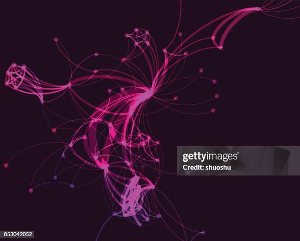 color wave data line pattern background - big data visualization stock illustrations