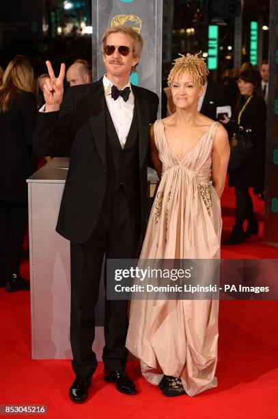 Caridad Rivera and actor Matthew Modine arriving at The EE British Academy Film Awards 2014, at the Royal Opera House, Bow Street, London.