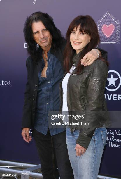 Alice Cooper and Sheryl Cooper arrive to The John Varvatos 7th Annual Stuart House Benefit held at John Varvatos Boutique on March 8, 2009 in West...