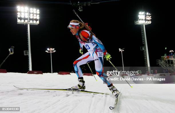 Czech Republic's Gabriela Soukalova in the Women's 12.5km Mass Start Biathlon during the 2014 Sochi Olympic Games in Sochi, Russia.