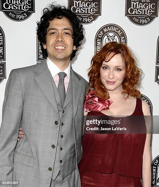 Actor Geoffrey Arend and actress Christina Hendricks attend the Academy of Magical Arts 41st Annual Awards at Avalon on March 8, 2009 in Hollywood,...