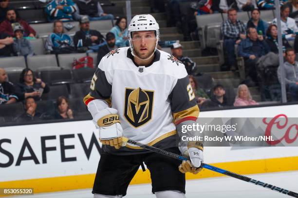 Stefan Matteau of the Vegas Golden Knights skates against the San Jose Sharks at SAP Center on September 21, 2017 in San Jose, California.