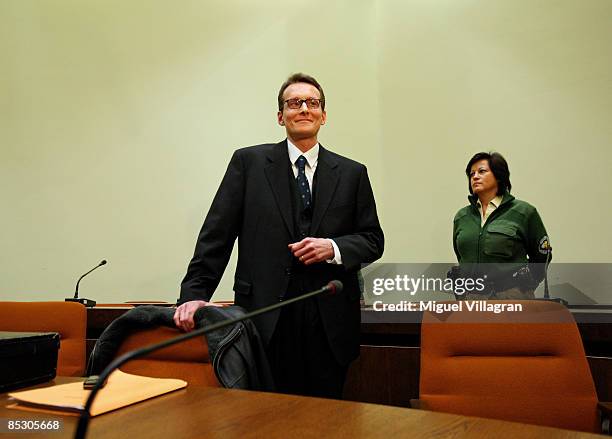 Helg Sgarbi is pictured prior to his trial at the country court on March 9, 2009 in Munich, Germany. Sgarbi has been charged with blackmailing a...