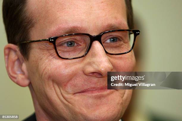 Helg Sgarbi smiles prior to his trial at the country court on March 9, 2009 in Munich, Germany. Sgarbi has been charged with blackmailing a string of...