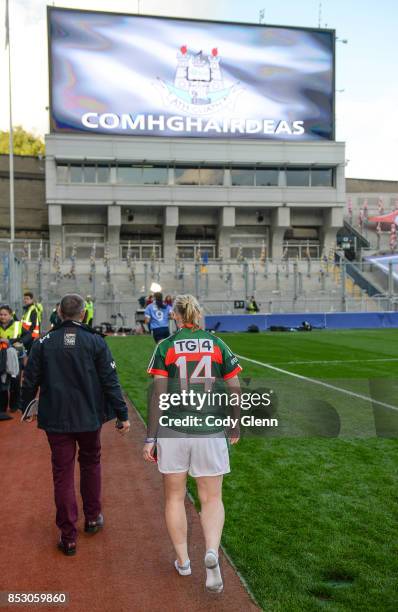 Dublin , Ireland - 24 September 2017; Cora Staunton walks off the pitch following the TG4 Ladies Football All-Ireland Senior Championship Final match...