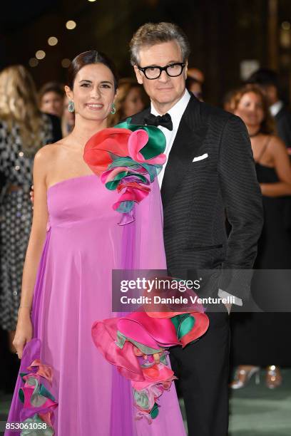 Colin Firth and Livia Giuggioli attend the Green Carpet Fashion Awards Italia 2017 during Milan Fashion Week Spring/Summer 2018 on September 24, 2017...