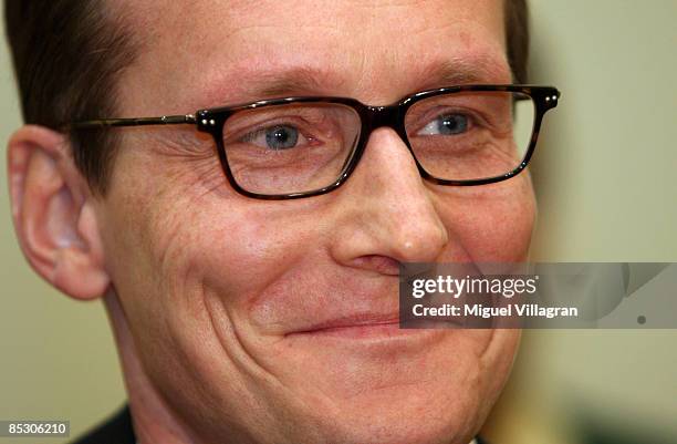 Helg Sgarbi smiles prior to his trial at the country court on March 9, 2009 in Munich, Germany. Sgarbi has been charged with blackmailing a string of...