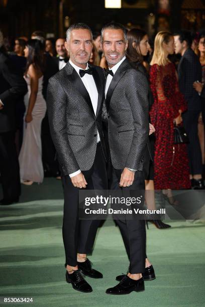 Dean and Dan Caten attend the Green Carpet Fashion Awards Italia 2017 during Milan Fashion Week Spring/Summer 2018 on September 24, 2017 in Milan,...