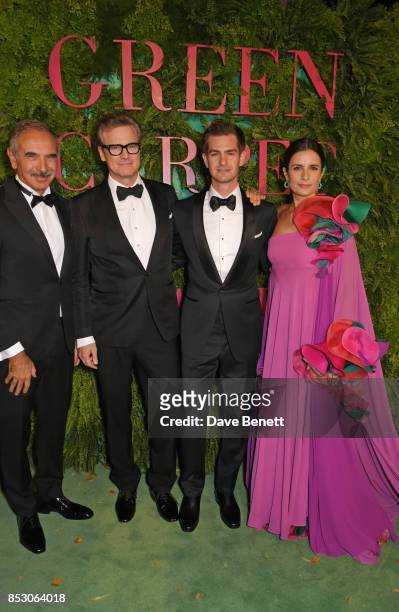 Carlo Capasa, President of the Camera Nazionale della Moda Italiana , Colin Firth, Andrew Garfield and Livia Firth attend the Green Carpet Fashion...