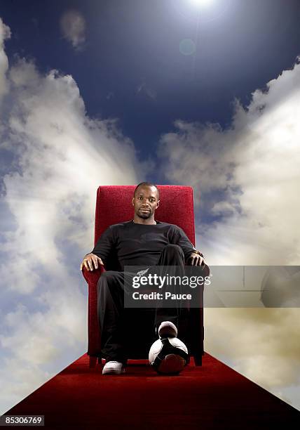 Football player Claude Makelele poses at a portrait session for Sportweek in London on April 3, 2008. .