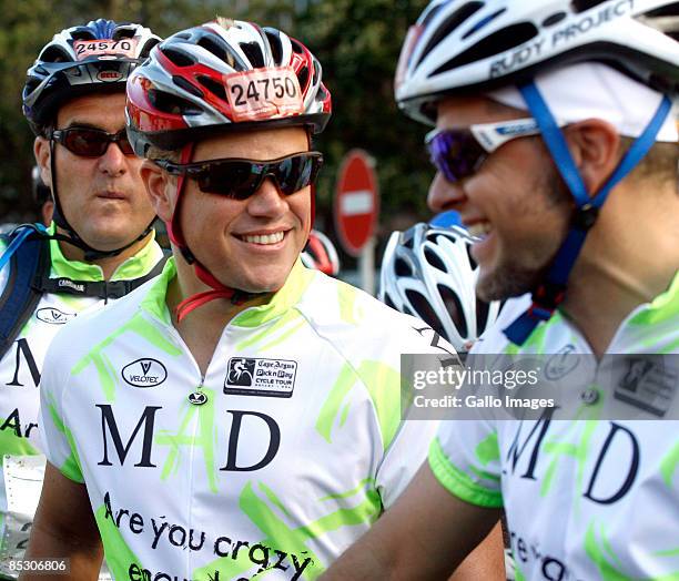 Actor Matt Damon and his brother Kyle Damon take part in the 2009 Cape Argus Cycling Tour on March 8, 2009 in Cape Town, South Africa. Matt Damon...