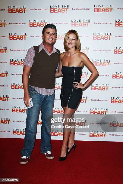 Kirsty Lee Allan and partner attend the world premiere of "Love The Beast" at the Greater Union George Street Cinema on March 9, 2009 in Sydney,...