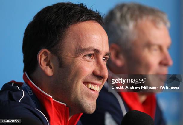 Great Britain's skip David Murdoch during a press conference following their Gold medal match at the Ice Cube Curling Centre during the 2014 Sochi...