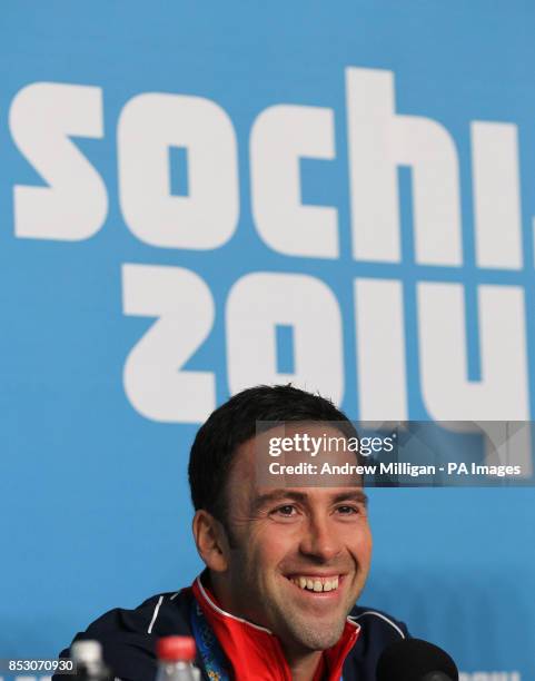 Great Britain's skip David Murdoch during a press conference following their Gold medal match at the Ice Cube Curling Centre during the 2014 Sochi...