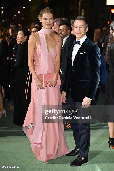 Malgosia Bela and Simon Holloway attend the Green Carpet Fashion