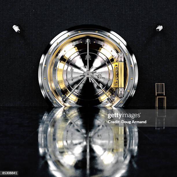 closed vault - big security vault stock illustrations