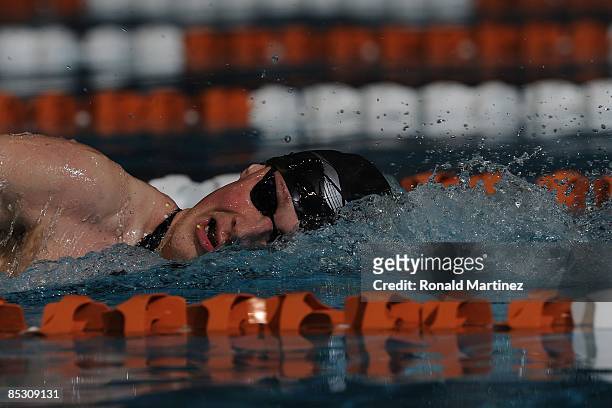 Chris Kuhbusch during day three of the 2009 USA Swimming Austin Grand Prix on March 7, 2009 at the Lee and Joe Jamail Texas Swimming Center in...