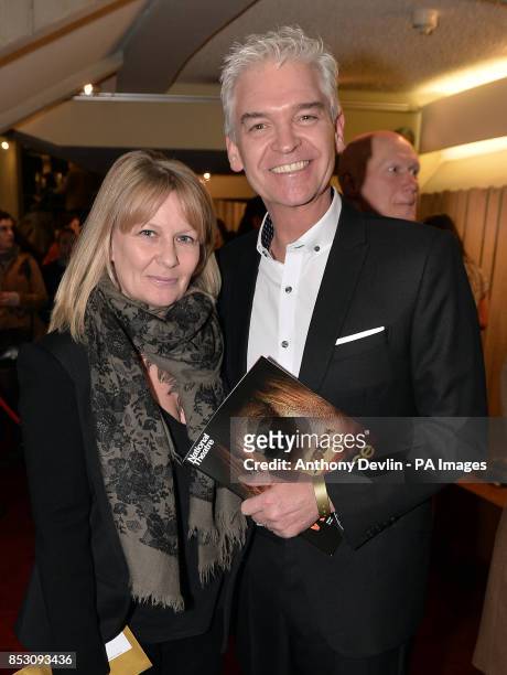 Phillip Schofield and his wife Stephanie Lowe attend the National Theatre Live Gala performance of War Horse at New London Theatre, Drury Lane,...