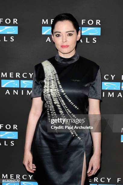 Actress Rose McGowan attends the Mercy For Animals' Annual Hidden Heroes Gala at Vibiana on September 23, 2017 in Los Angeles, California.