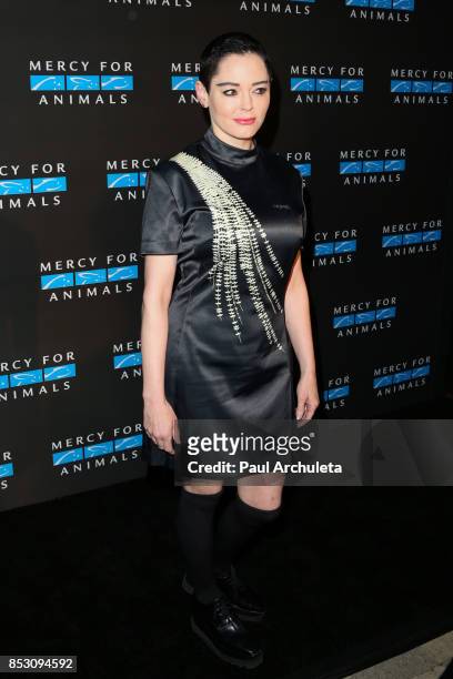 Actress Rose McGowan attends the Mercy For Animals' Annual Hidden Heroes Gala at Vibiana on September 23, 2017 in Los Angeles, California.