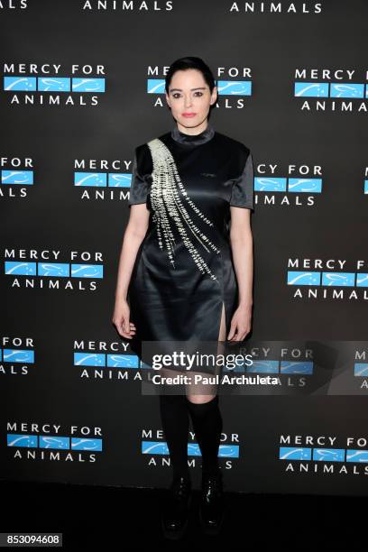 Actress Rose McGowan attends the Mercy For Animals' Annual Hidden Heroes Gala at Vibiana on September 23, 2017 in Los Angeles, California.