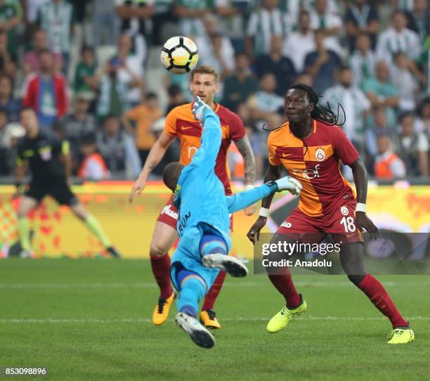 Gomis of Galatasaray in action during the Turkish Super Lig week 6 soccer match between Bursaspor and Galatasaray at Timsah Arena in Bursa, Turkey on...