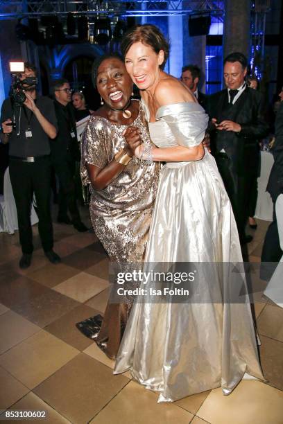 Auma Obama, halfsister of former US president Barack Obama and Minx Designer Eva Lutz during the Minx Fashion Night in favour of 'Sauti Kuu' of Auma...