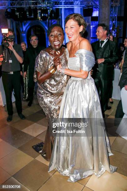 Auma Obama, halfsister of former US president Barack Obama and Minx Designer Eva Lutz during the Minx Fashion Night in favour of 'Sauti Kuu' of Auma...